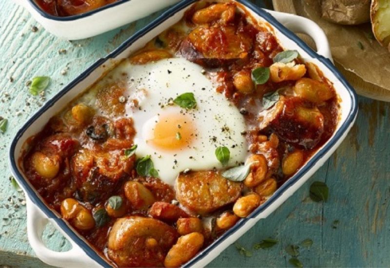 Baked Beans, Sausage and Eggs Recipe from Bord Bia