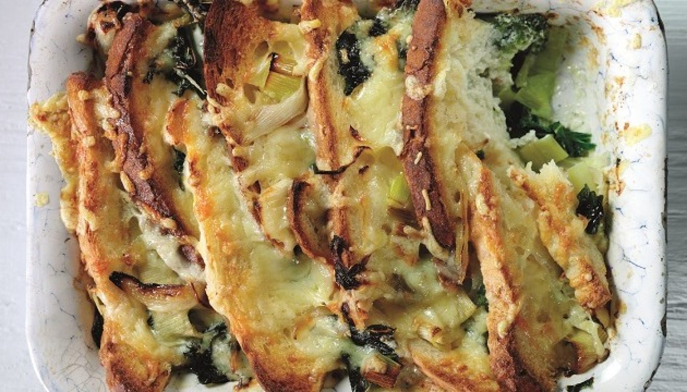 Savoury Cheese Kale Bread Pudding