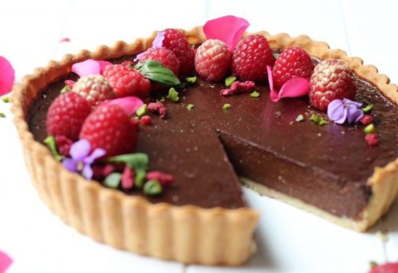 Dark Chocolate Raspberry Tart