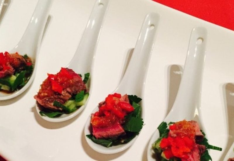 Siucra Thai Beef Salad Canapes