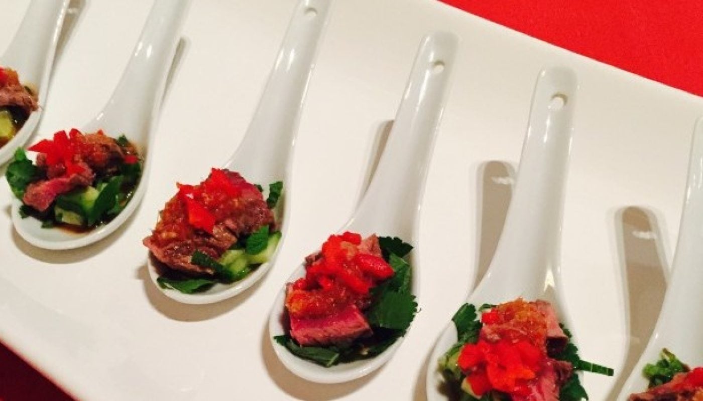 Siucra Thai Beef Salad Canapes