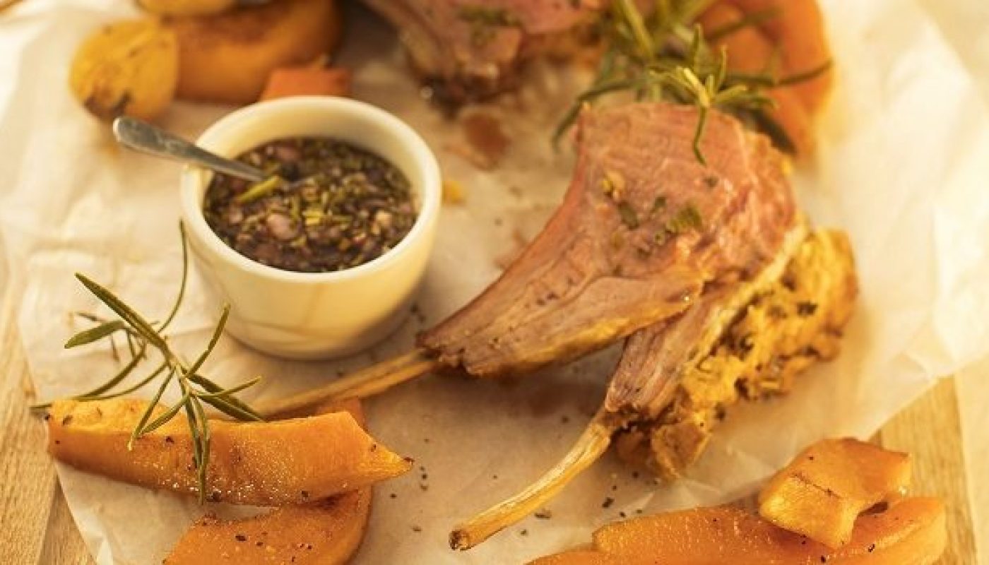 Siucra x Catherine Fulvio Rack of Lamb with Mint, Shallot & Red Wine Vinegar Dressing