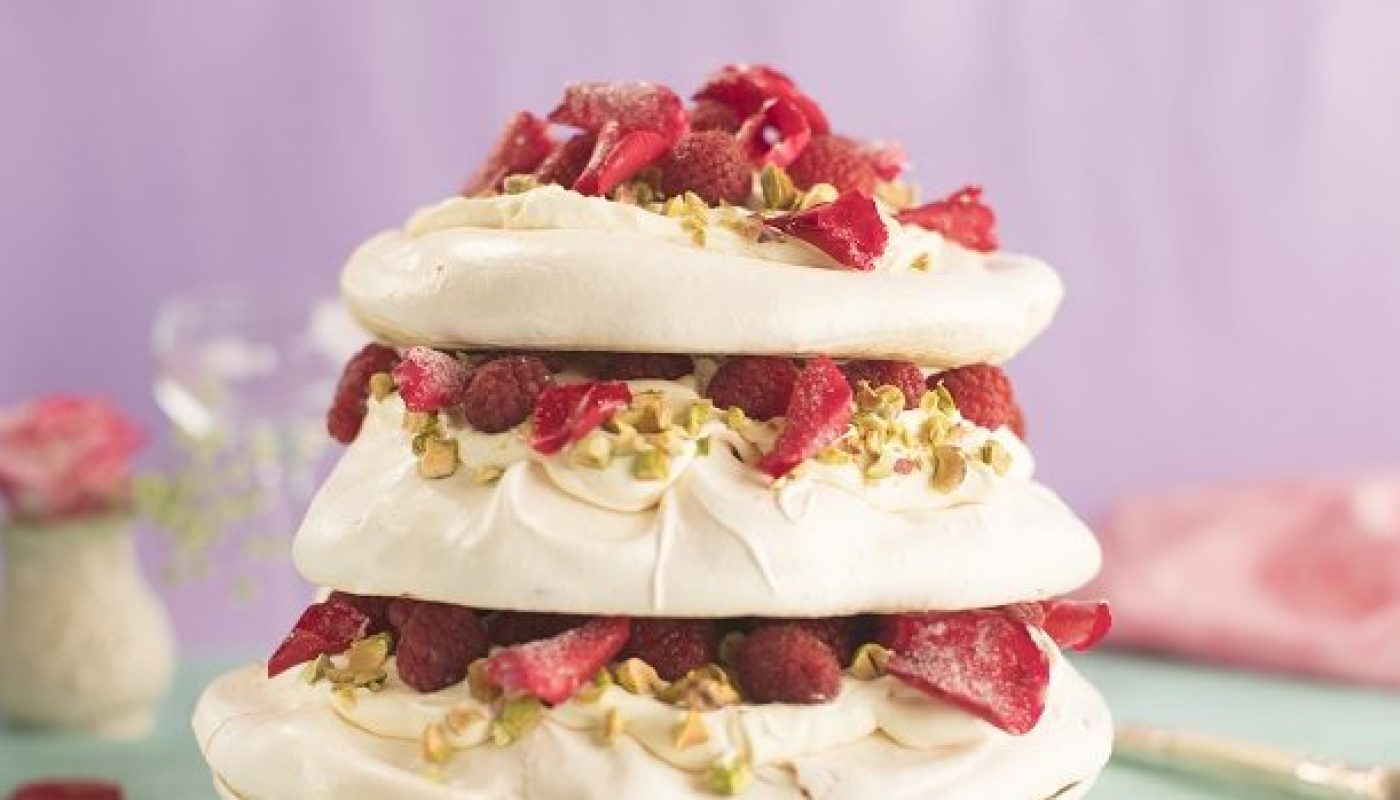 Siúcra & Catherine Fulvio Pistachio Raspberry & Rosewater Meringue Tower Recipe