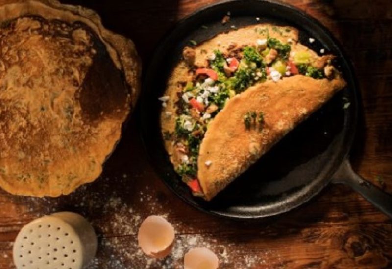 Siúcra & Catherine Fulvio's Spinach Pancakes Recipe with Leeks, Kale, Pepper and Caramelized Walnuts