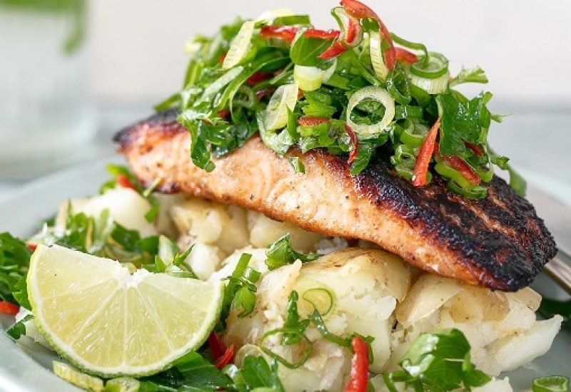 Spicy Salmon with Chilli Lime Sauce Recipe From Siúcra x Catherine Fulvio