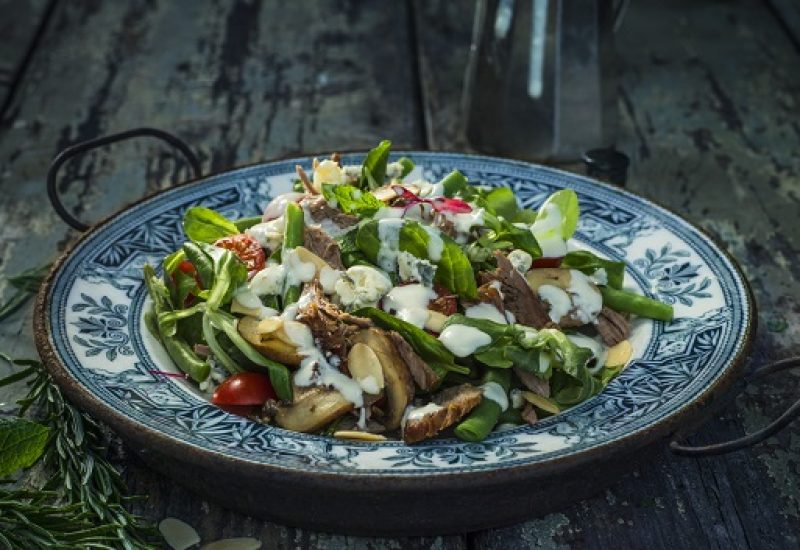 Slow Roast Connemara Hill Lamb Rump Roast Recipe with Crozier Blue Cheese & Mint Dressing