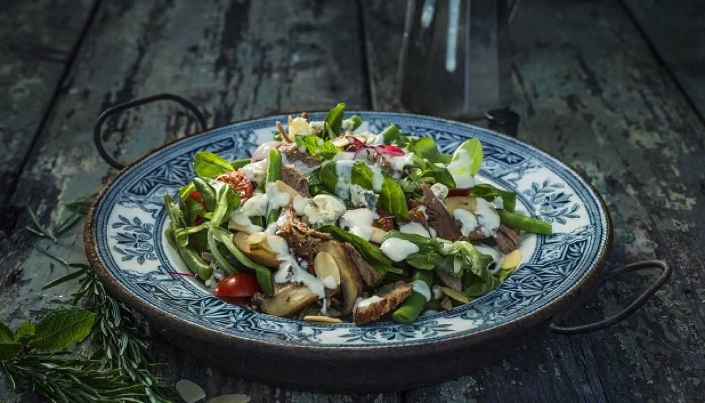 Slow Roast Connemara Hill Lamb Rump Roast Recipe with Crozier Blue Cheese & Mint Dressing