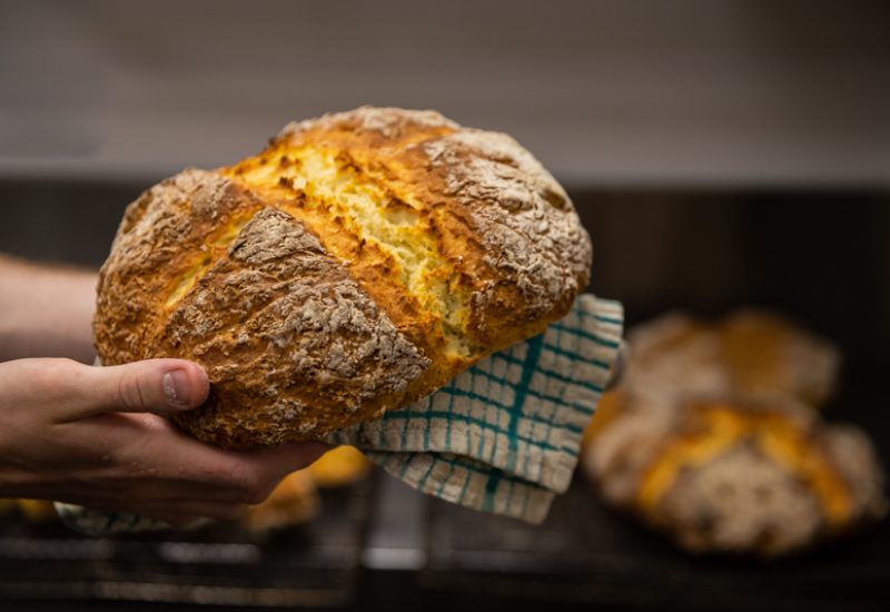 Soda bread out of the oven