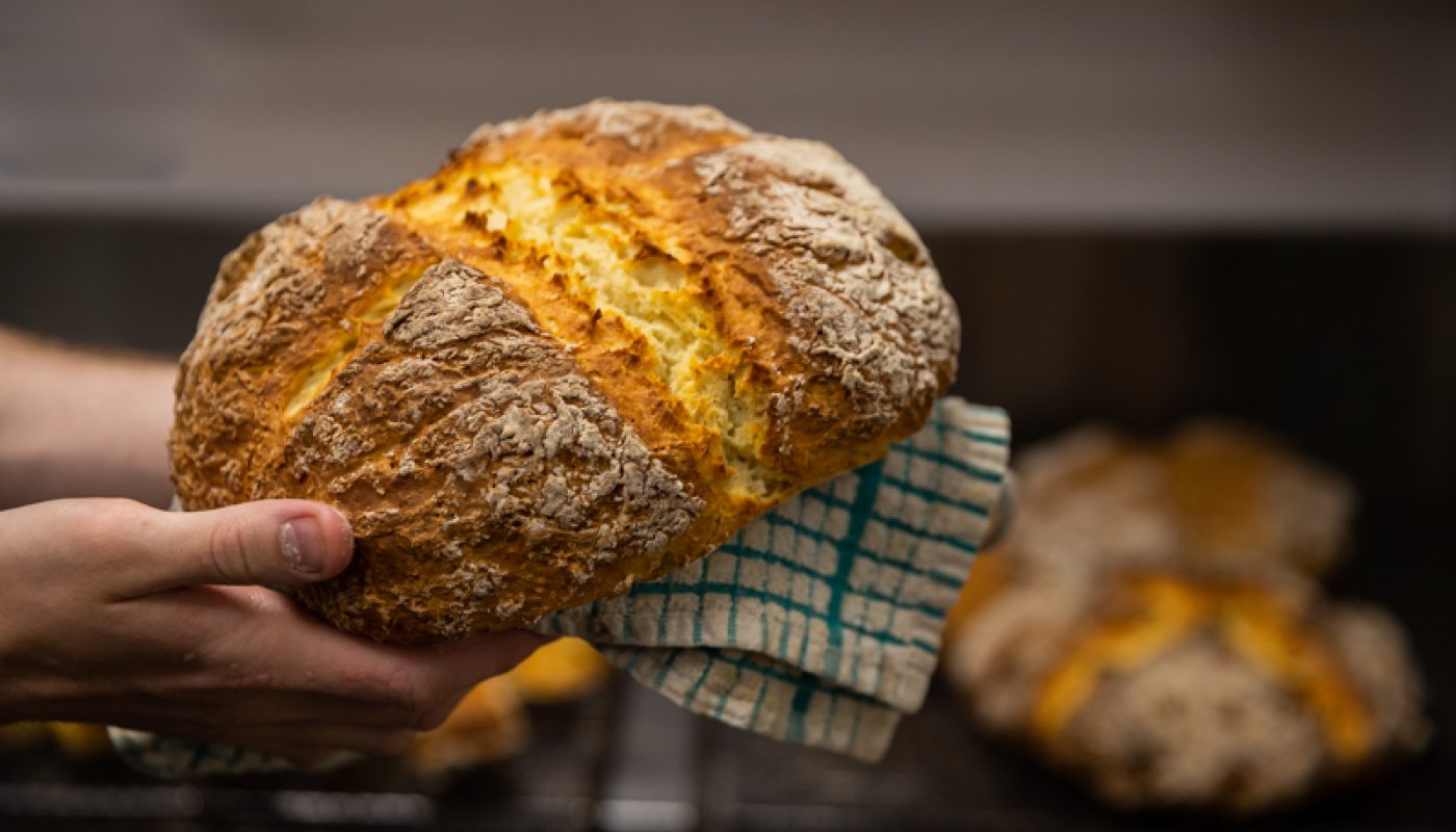 Soda bread out of the oven