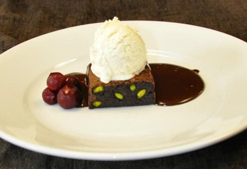 Sour Cherry Pistachio Brownie Recipe by Darren Harris