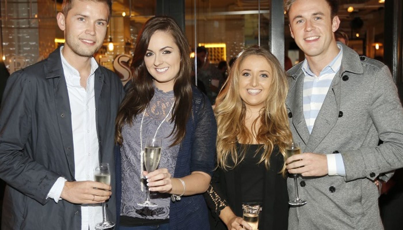 Stefan Langan, Lynne Davies, Rebecca Shekleton and Jamie Gill at BALFES Dublin attending the official Irish launch party for Thomson & Scott Skinny Prosecco