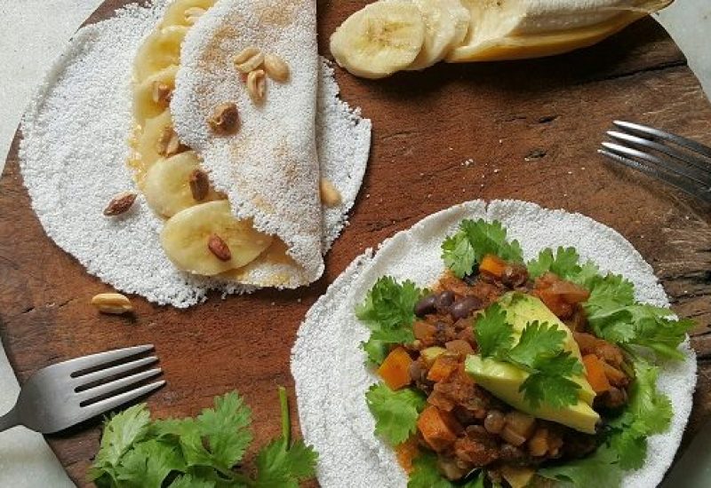 Sweet and Savory Tapioca Crepes Recipe from Delalicious