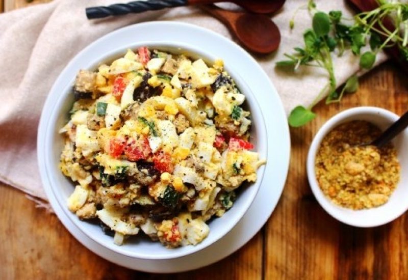 Tahini Dukkah Egg Salad Recipe by Peachy Palate