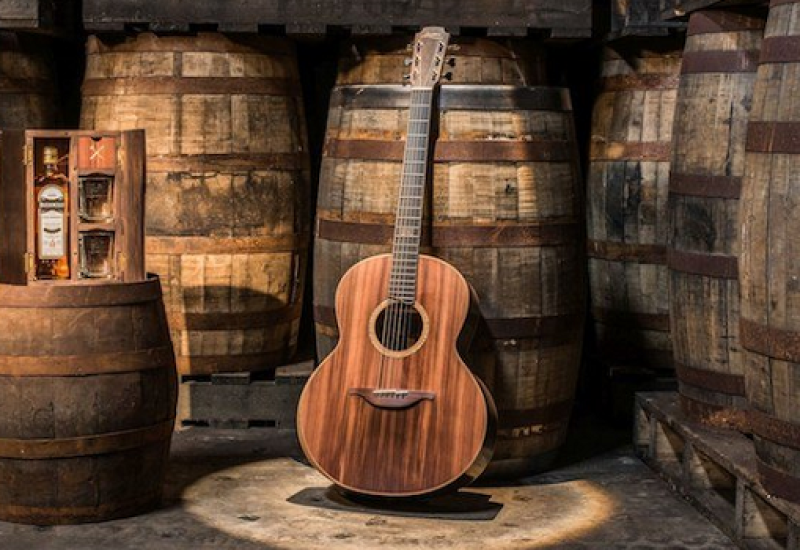 This Beautiful Limited Edition Guitar is Made from Bushmills Whiskey Barrel Wood
