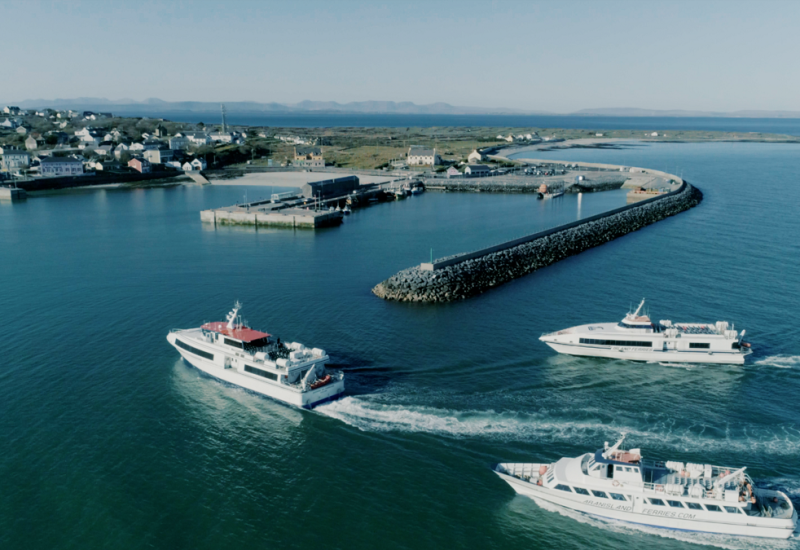 Three Ferries Approaching Inis Mór Harbour