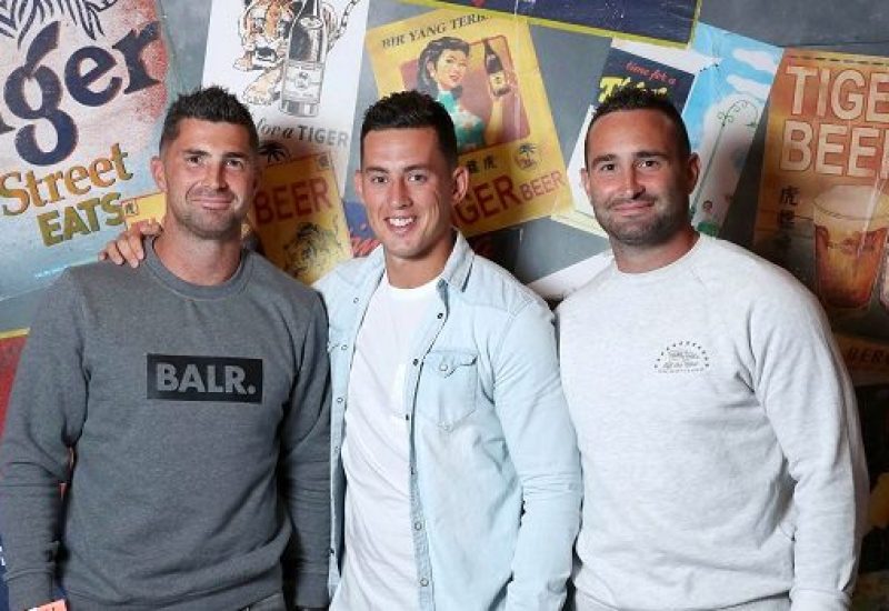 Rob Kearney, Noel Reid and Dave Kearney Tiger Street Eats Pic: Marc O'Sullivan