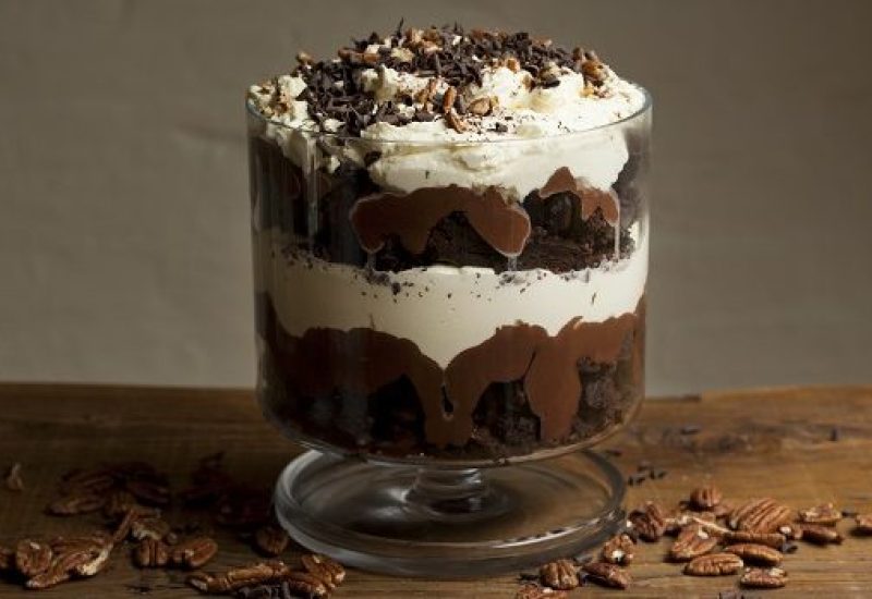 Chocolate Pecan Brownie Trifle with Orange Blossom Cream Recipe by Clodagh McKenna