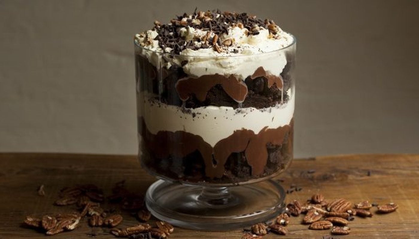 Chocolate Pecan Brownie Trifle with Orange Blossom Cream Recipe by Clodagh McKenna
