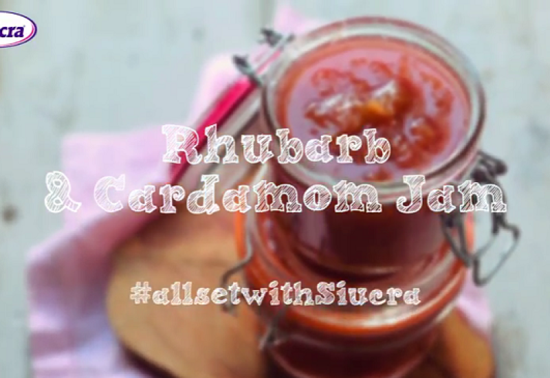 Rhubarb and Cardamom Jam Recipe Video from Siúcra