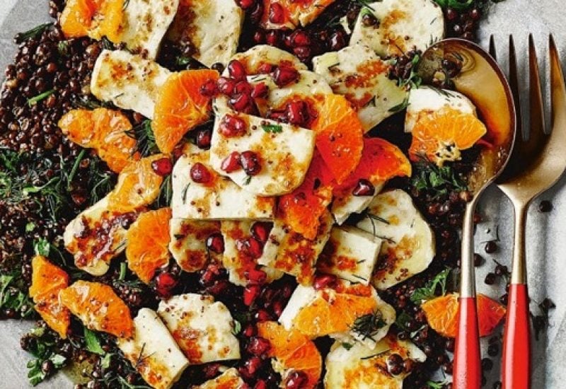 Warm Lentil, Halloumi and Clementine Salad Recipe from M&S