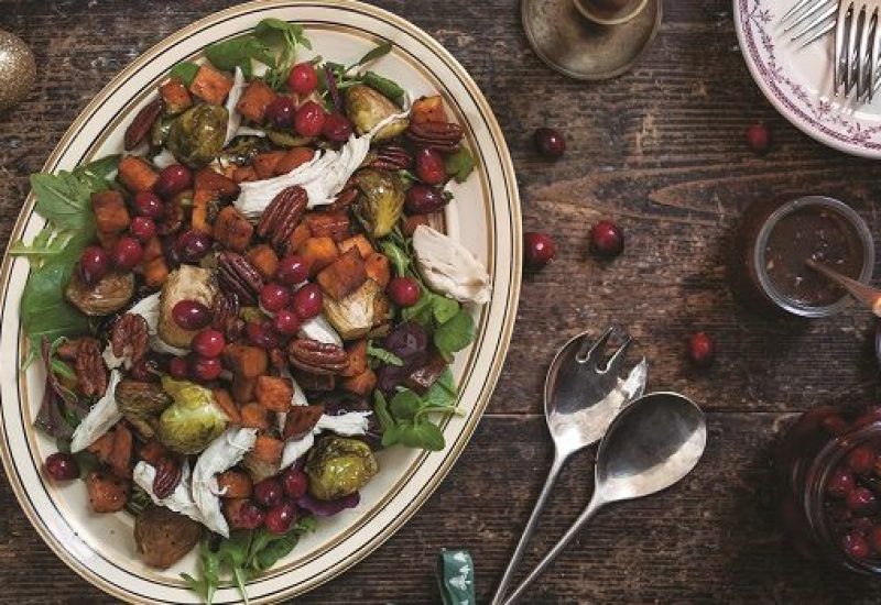 warm-turkey-salad-with-pickled-cranberries