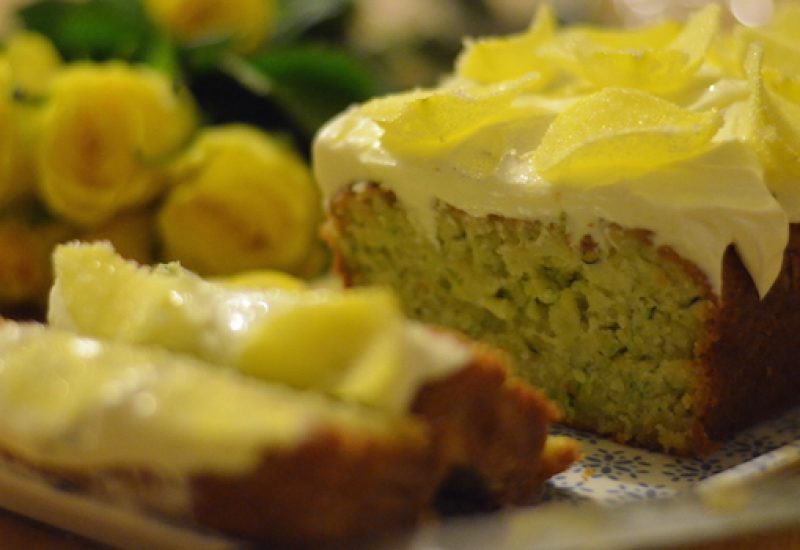 Courgette, Lemon and Elderflower Drizzle Cake by Bridget Harney