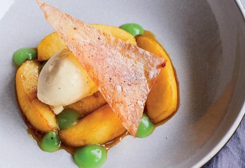 Caramelised Calvados Apples & Granny Smith Purée With Vanilla Ice Cream & Filo Triangle Recipe By Chef Adrian