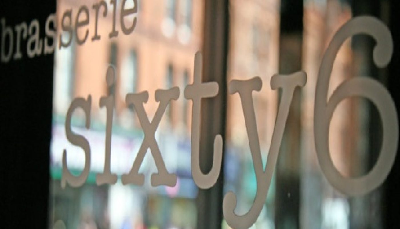 Trendy taste from Brasserie sixty6 - 3 course meal for 2 with tea/coffee plus a bottle of wine for €50 - SOLD OUT