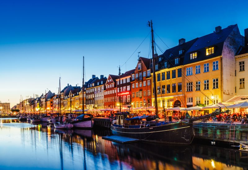 Nyhavn harbor in Night, Copenhagen