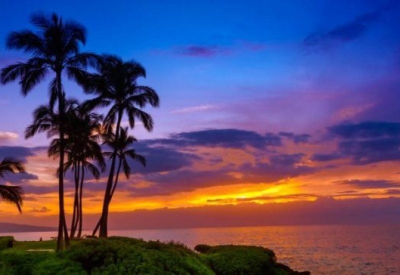 Tropical beach sunset