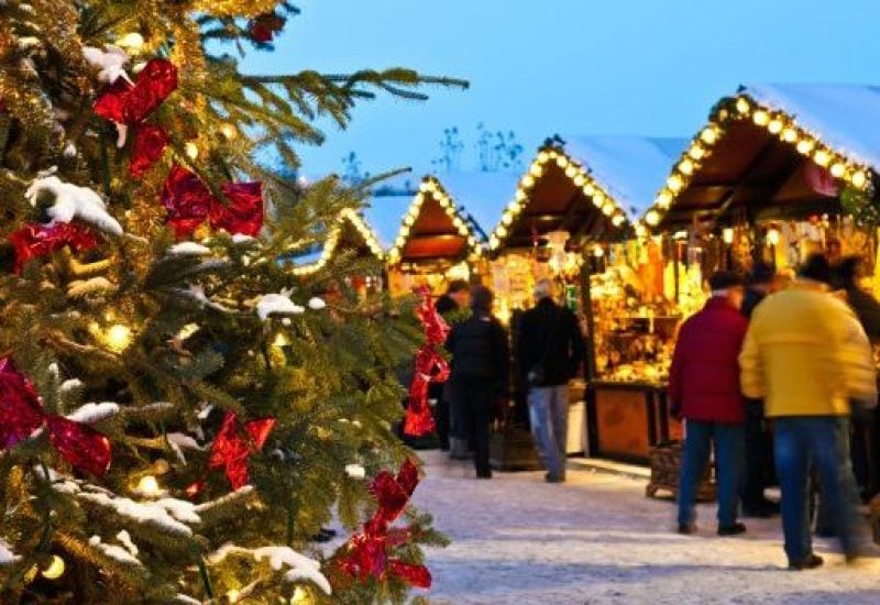 Christmas Market with snow