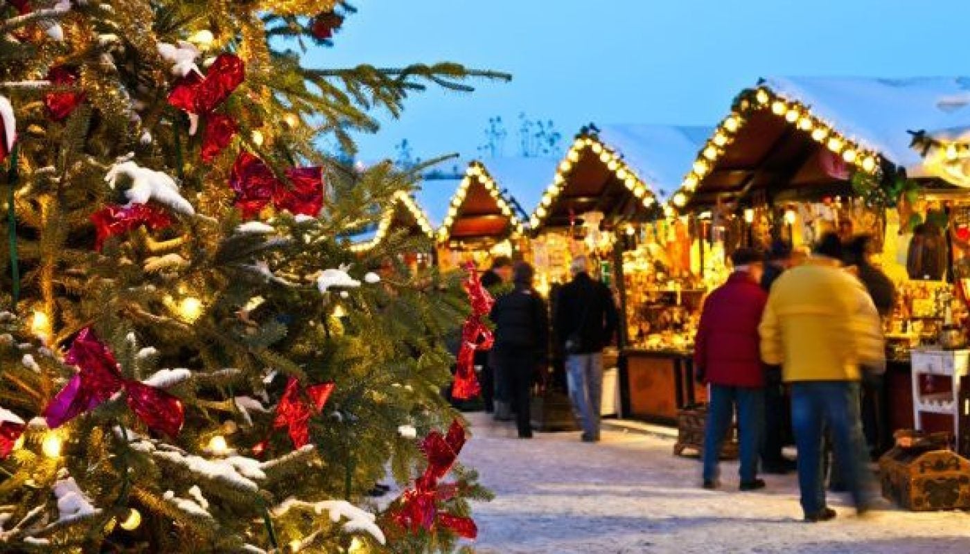 Christmas Market with snow
