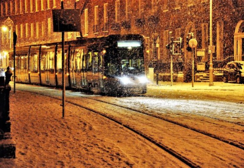 Dunlin tram in the Snow