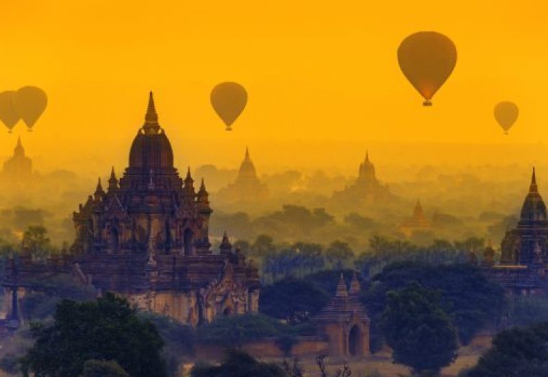 Hot air balloons in Bagan, Myanmar