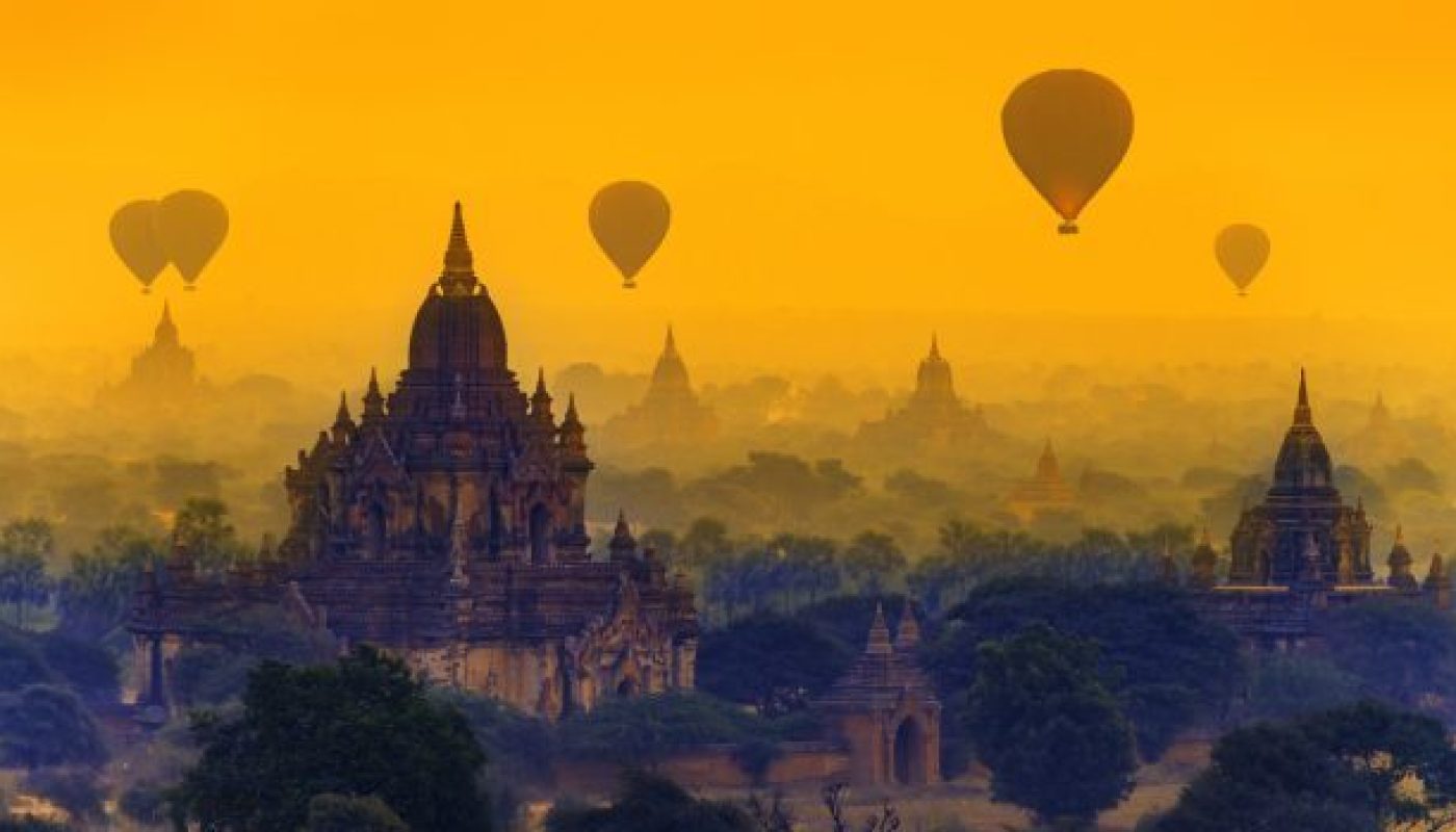 Hot air balloons in Bagan, Myanmar