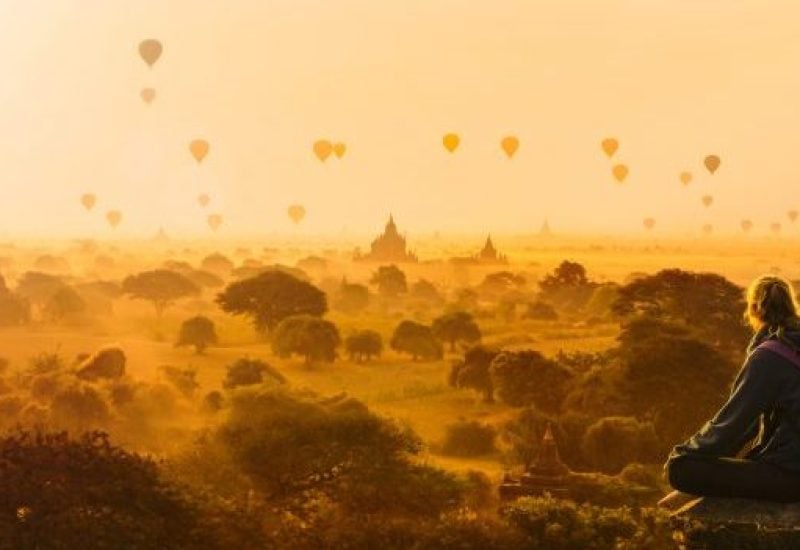 Hot air balloons in Bagan, Myanmar