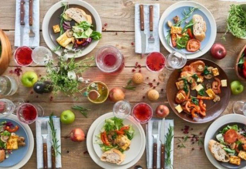 Served dining table
