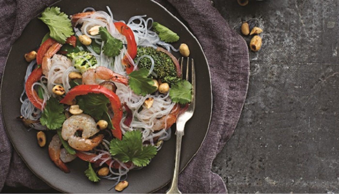 Colourful Prawn and Vegetable Noodle Salad Recipe by Roz Purcell