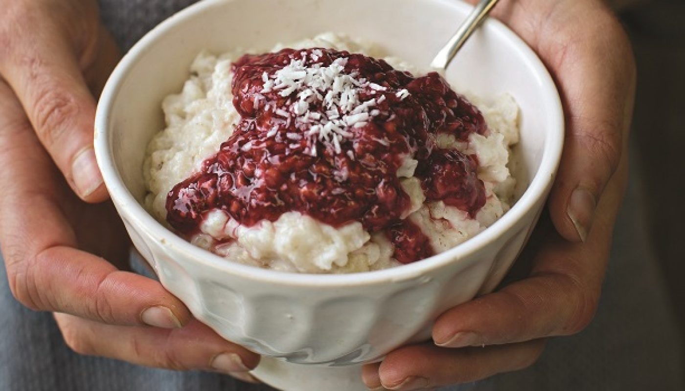 Coconut Rice Porridge with Quick Chia Jam Recipe by Roz Purcell