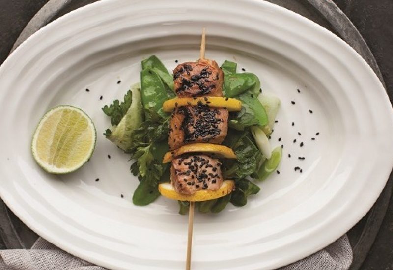 Sesame Salmon Skewers Recipe by Catherine Fulvio