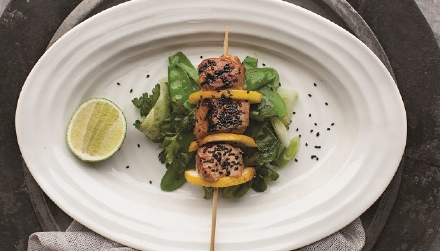 Sesame Salmon Skewers Recipe by Catherine Fulvio