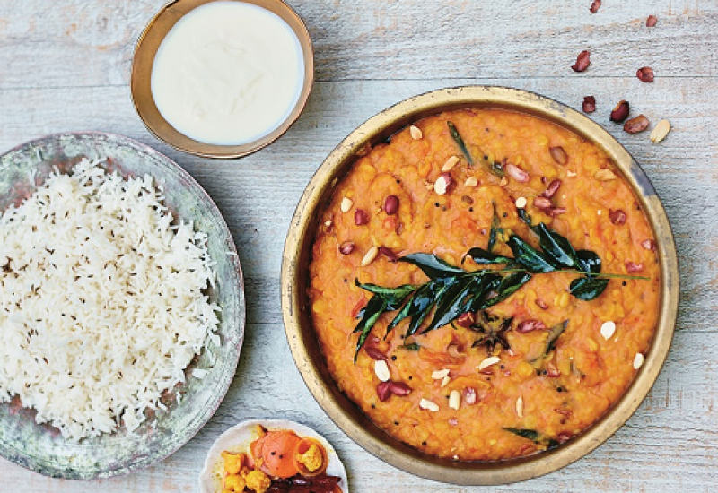 Gujarati Dal with Peanuts and Star Anise Recipe from Fresh India Cookbook