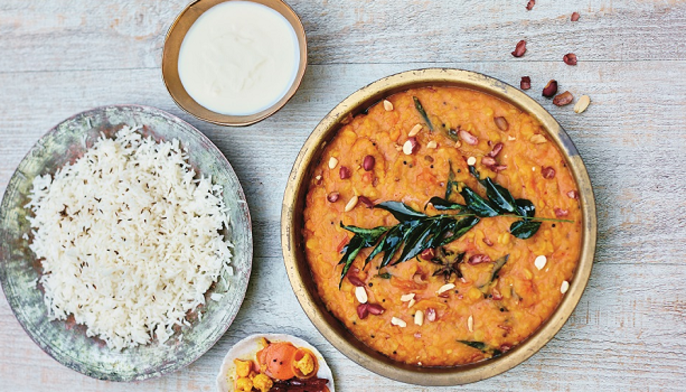Gujarati Dal with Peanuts and Star Anise Recipe from Fresh India Cookbook
